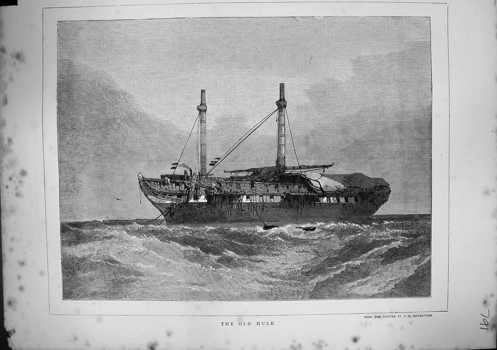 Antique Print 1871 Hulk Ship Map France Parisian Ration Tickets Bread Meat 19th