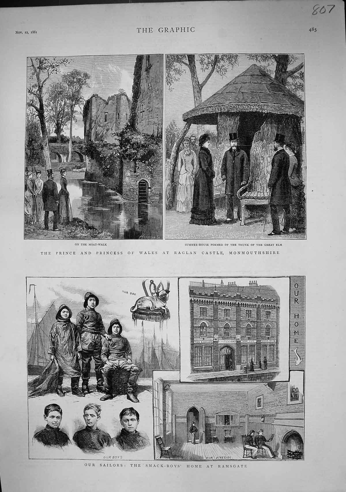 Old 1881 Sailors Smack Boys Home Ramsgate Prince Wales Raglan Castle Victorian
