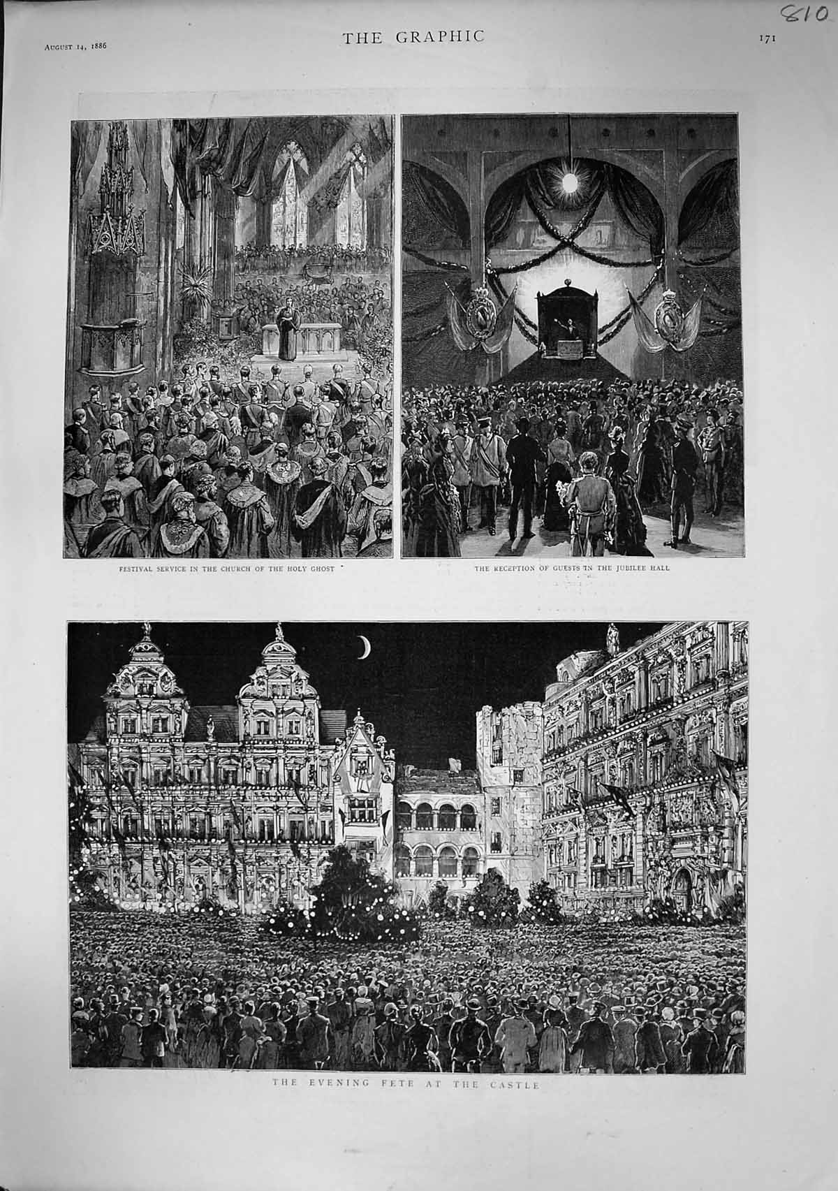 Old 1886 Fete Castle Service Church Holy Ghost Jubilee Hall Windsor C Victorian