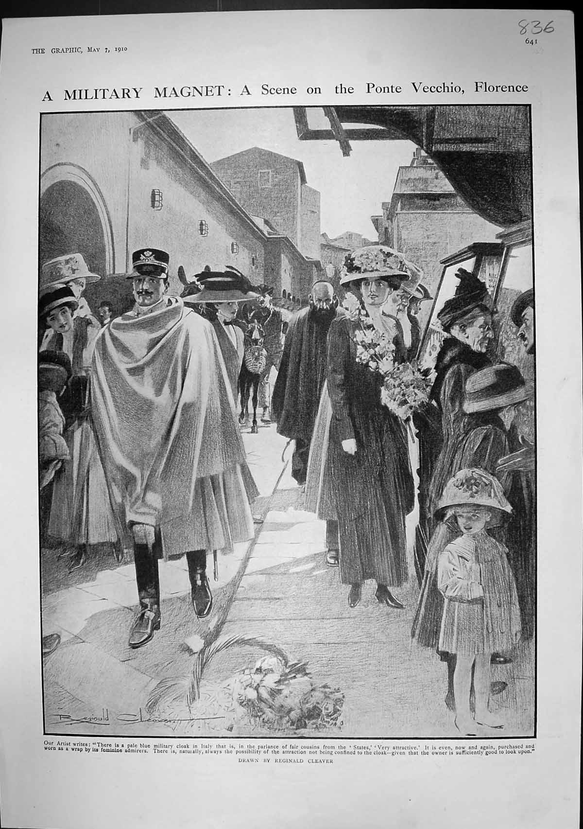 Old 1910 Military Scene Ponte Vecchio Florence Italy Paulhan Graham-W 20th