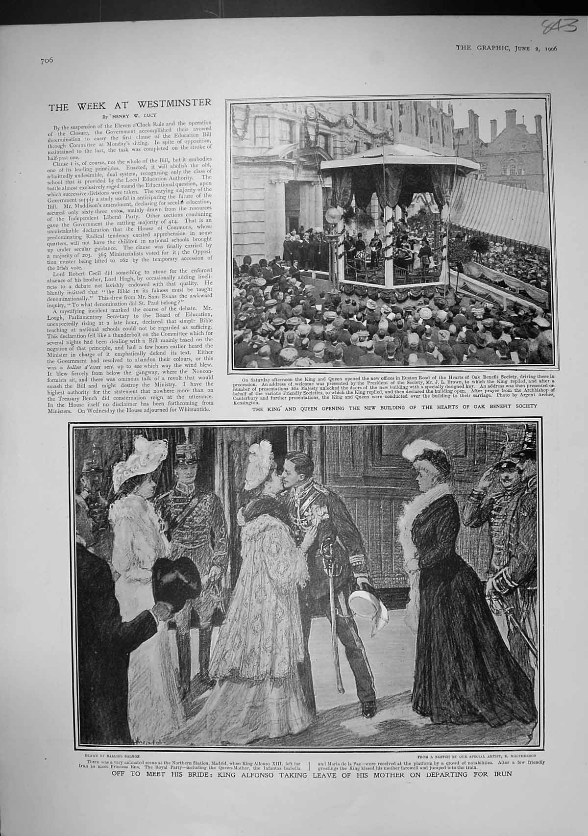 Old 1906 King Alfonso Queen Oak Benefit Society Ballet Theatre Coppel 20th