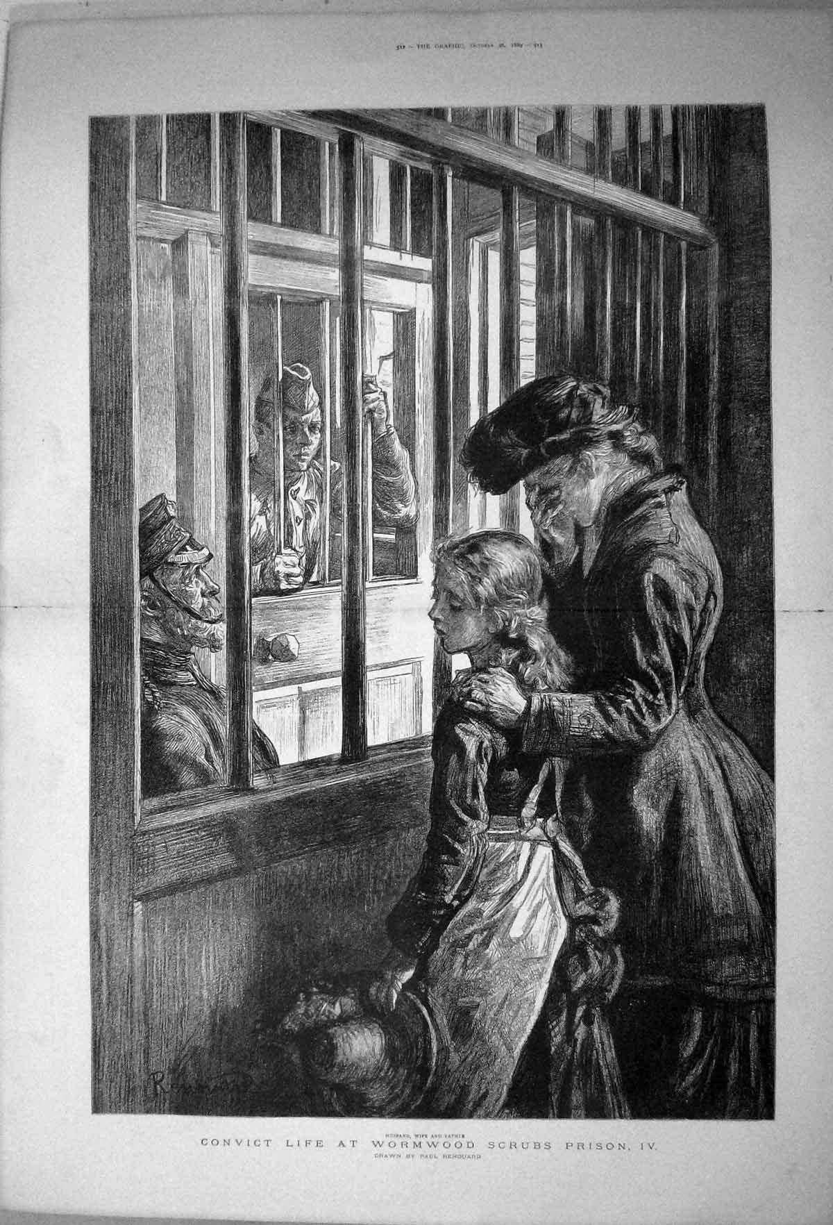 Old 1889 Convict Life Wormwood Scrubs Prison Husband Wife Father Visi Victorian