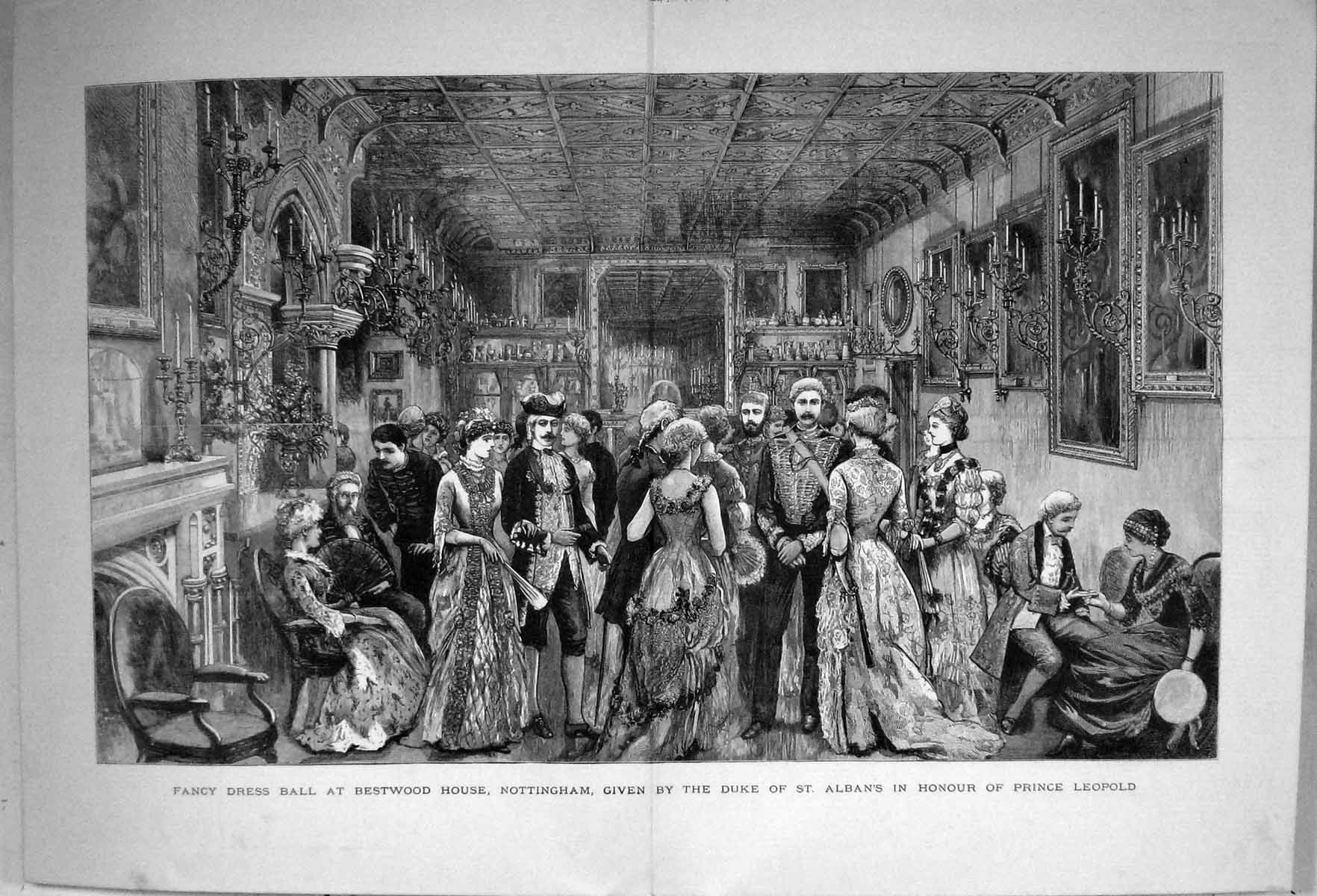 Old 1881 Fancy Dress Ball Bestwood House Nottingham Duke Albans Princ Victorian