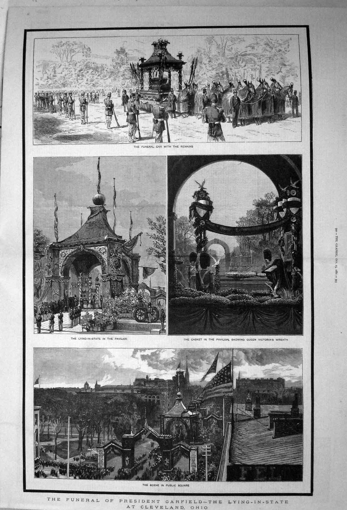 Old 1881 Funeral President Garfield Cleveland Ohio America Queen Vict Victorian