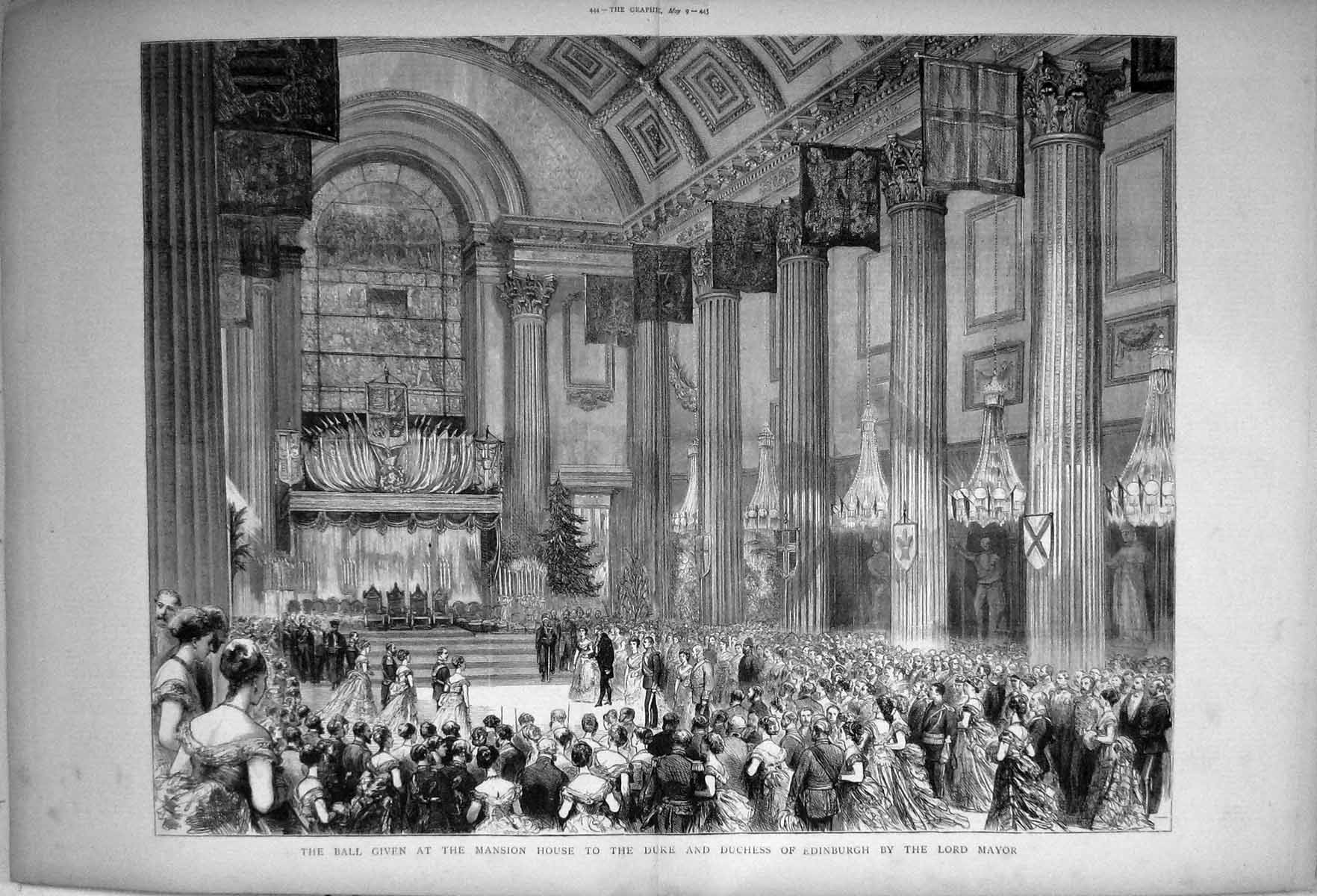 Old 1874 Ball Mansion House Duke Duchess Edinburgh Lord Mayor London Victorian