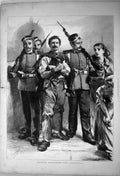 Original Old Antique Print 1875 London Sketch Deserter War Sier Prisoner 19th