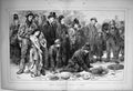 Original Old Antique Print 1874 London Sketch Artist Stone Pavement Art 19th