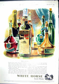 Antique Old Print 1951 White Horse Scotch Whisky Capstan Navy Cut Cigarettes