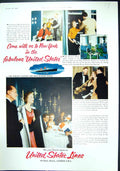 Antique Old Print 1954 United States Liner Ship Albert Reed Paper Piccadilly