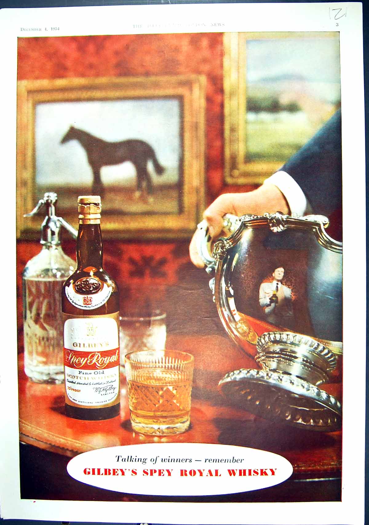 Antique Print 1954 Gilbey Spey Royal Scotch Whisky Meltis New Berry Fruits 20th