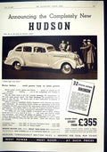 Old Advertisement 1937 Hudson Eight Club Saloon Motor Car Forhans Whi 20th