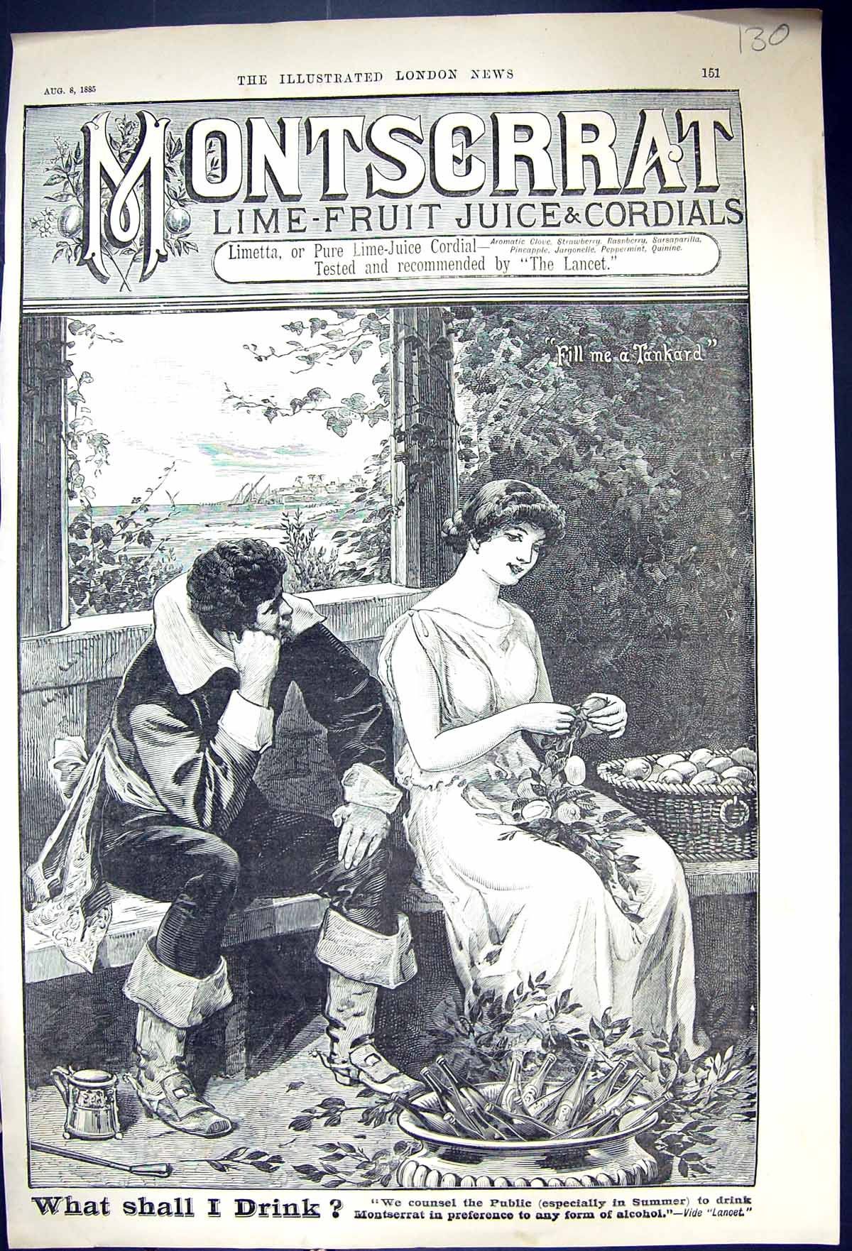 Antique Print 1885 Montserrat Lime-Fruit Juice Cordials Maple Rudge Bayliss