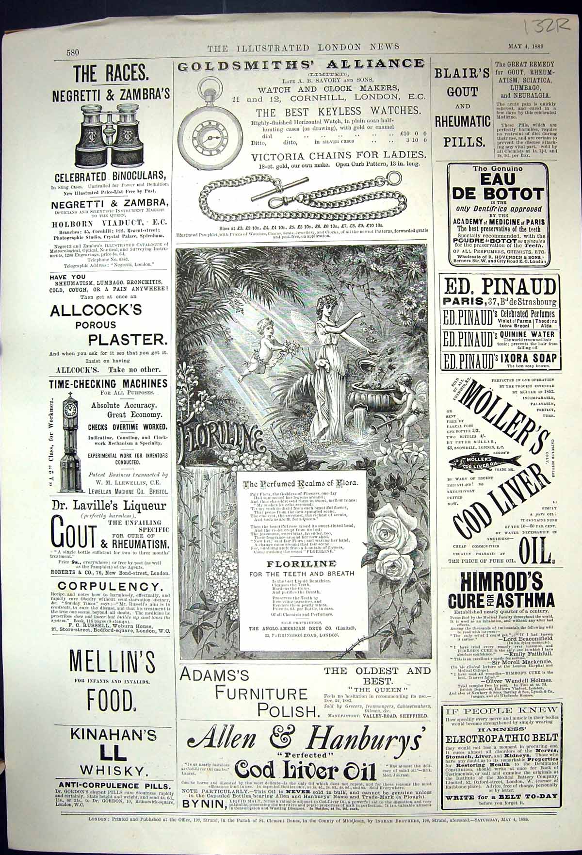 Antique Old Print 1889 Aspinall'S Enamel Works London Gsmith Allen Hanbury 19th