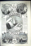 Antique Print 1889 Beechams Pills Hospital Nurse Nestle Himrod Blair'S Gout