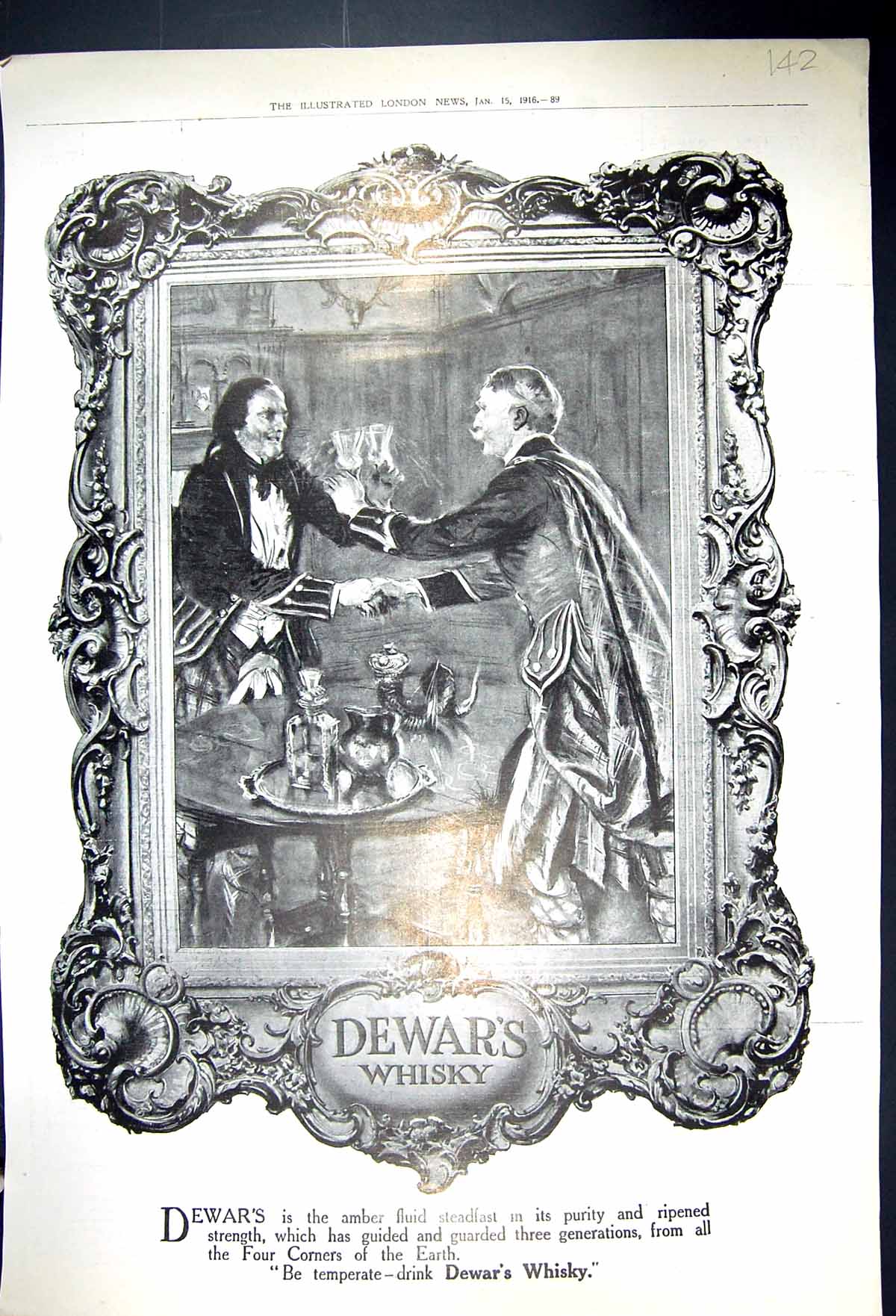 Old 1916 Dewars Scotch Whisky Devon Fires Rowlands Oil Standard Life 20th