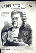 Old Print 1889 Cabury'S Cocoa Drinking Chocolate Allen Hanbury Faulkners 19th