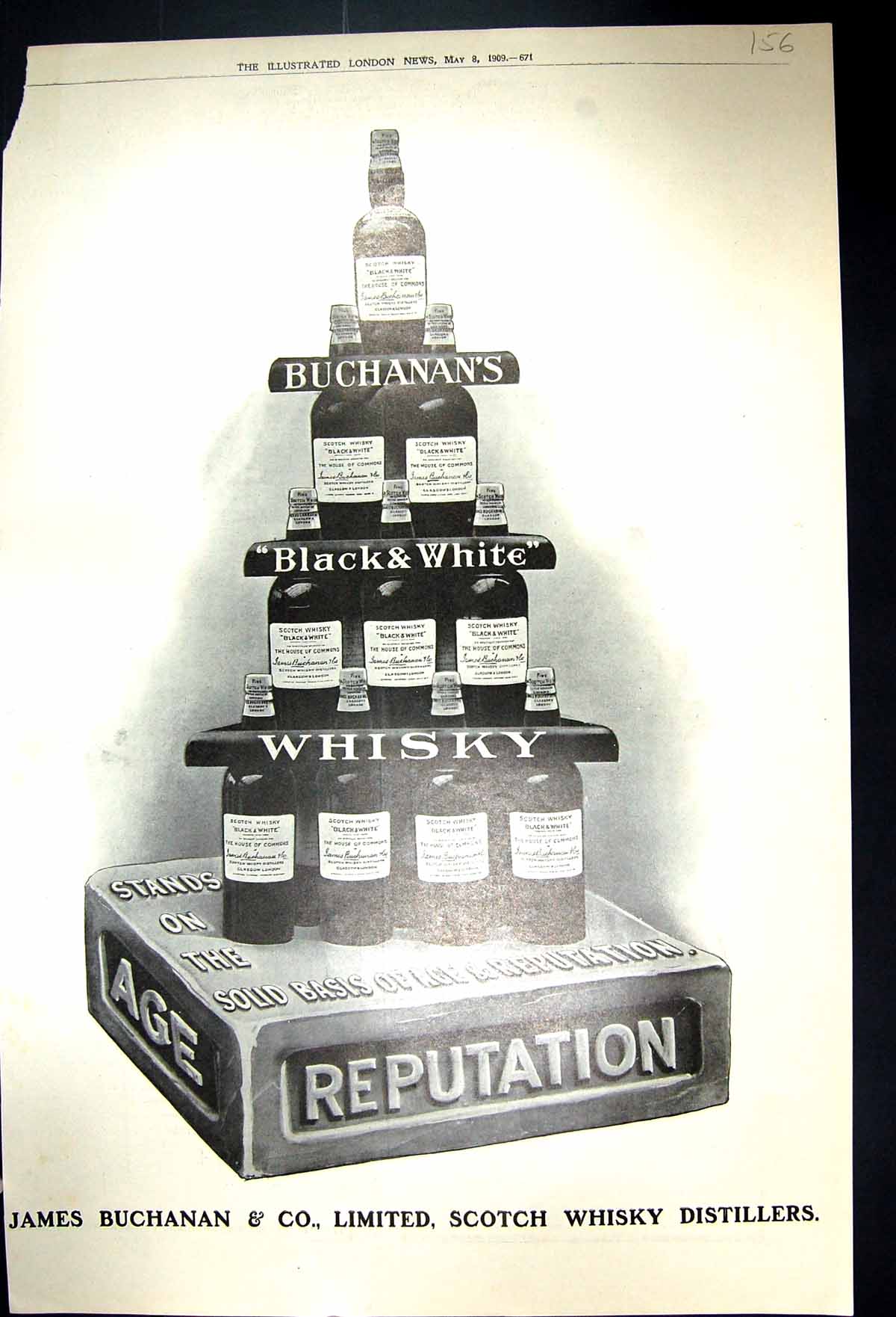 Antique Old Print 1909 James Buchanan Scotch Whisky Colgate Minnewaska Ship