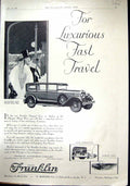 Old Print 1928 Franklin Motor Car Thickford Salmons Olympia Hadfield Bean 20th