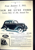 Antique Old Print 1934 Ford Motor Car Company Pope Bradley Owl Raven Birds 20th
