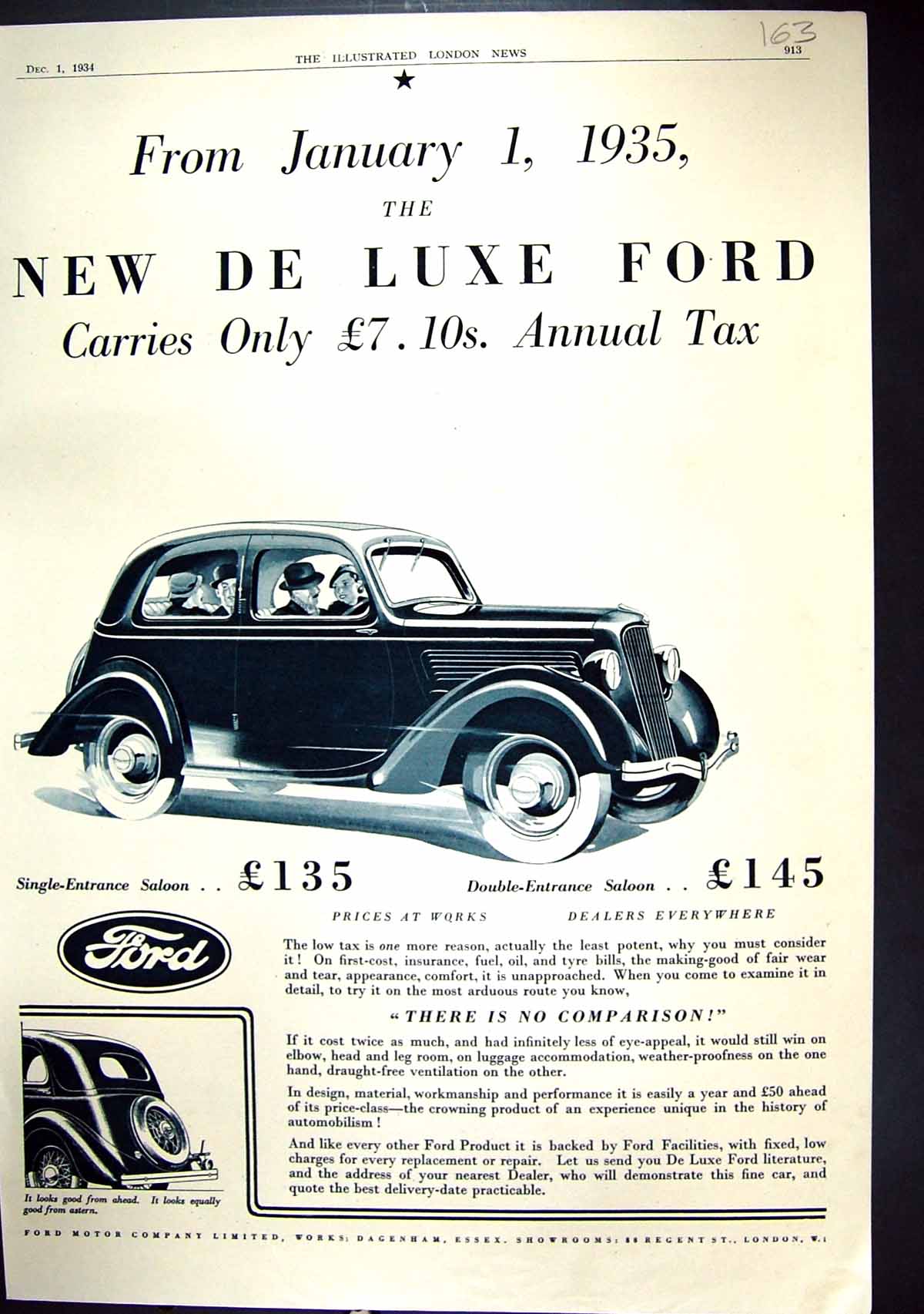 Antique Old Print 1934 Ford Motor Car Company Pope Bradley Owl Raven Birds 20th