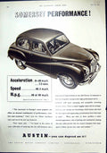 Antique Old Print 1952 Austin Motor Car Pyrex James Jobling Glass Austin Reed