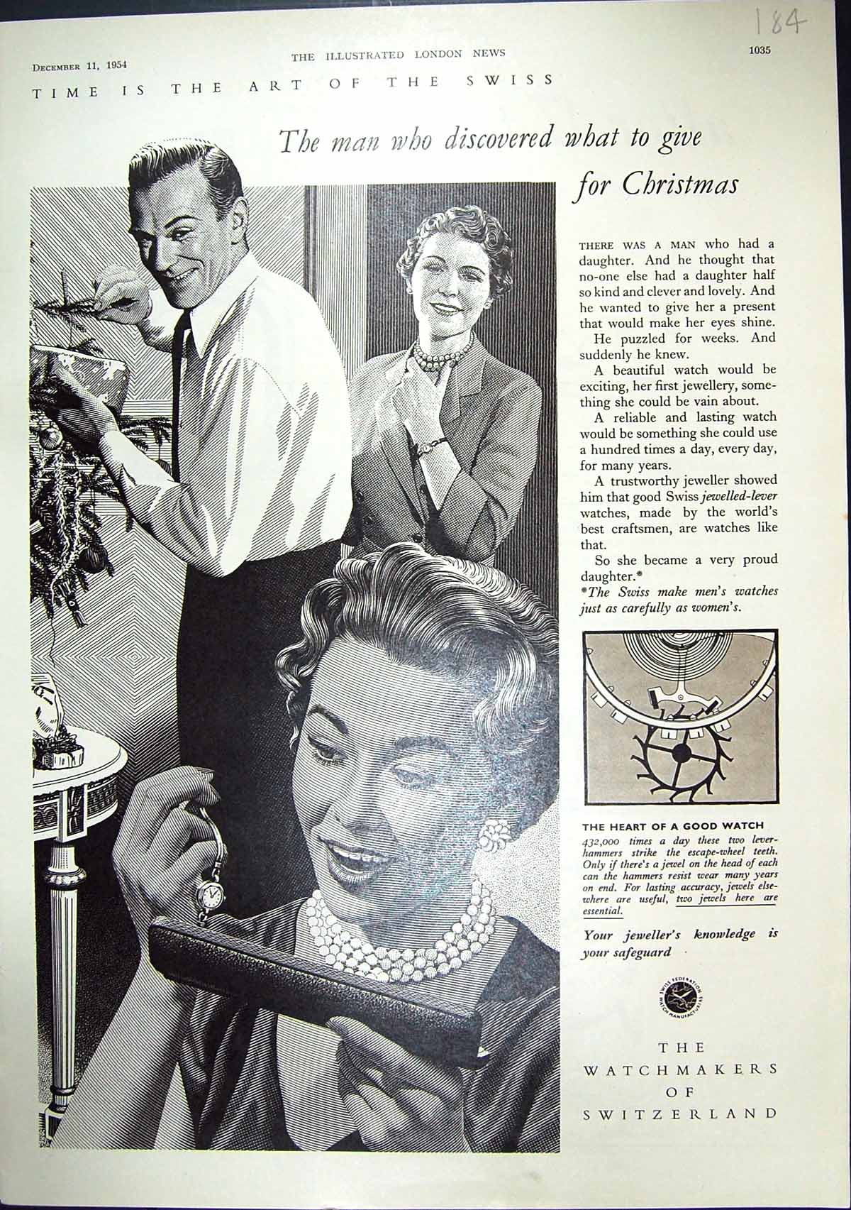 Antique Print 1954 Swiss Watchmakers Switzerland Roamer Dry Fly Sherry Lamp