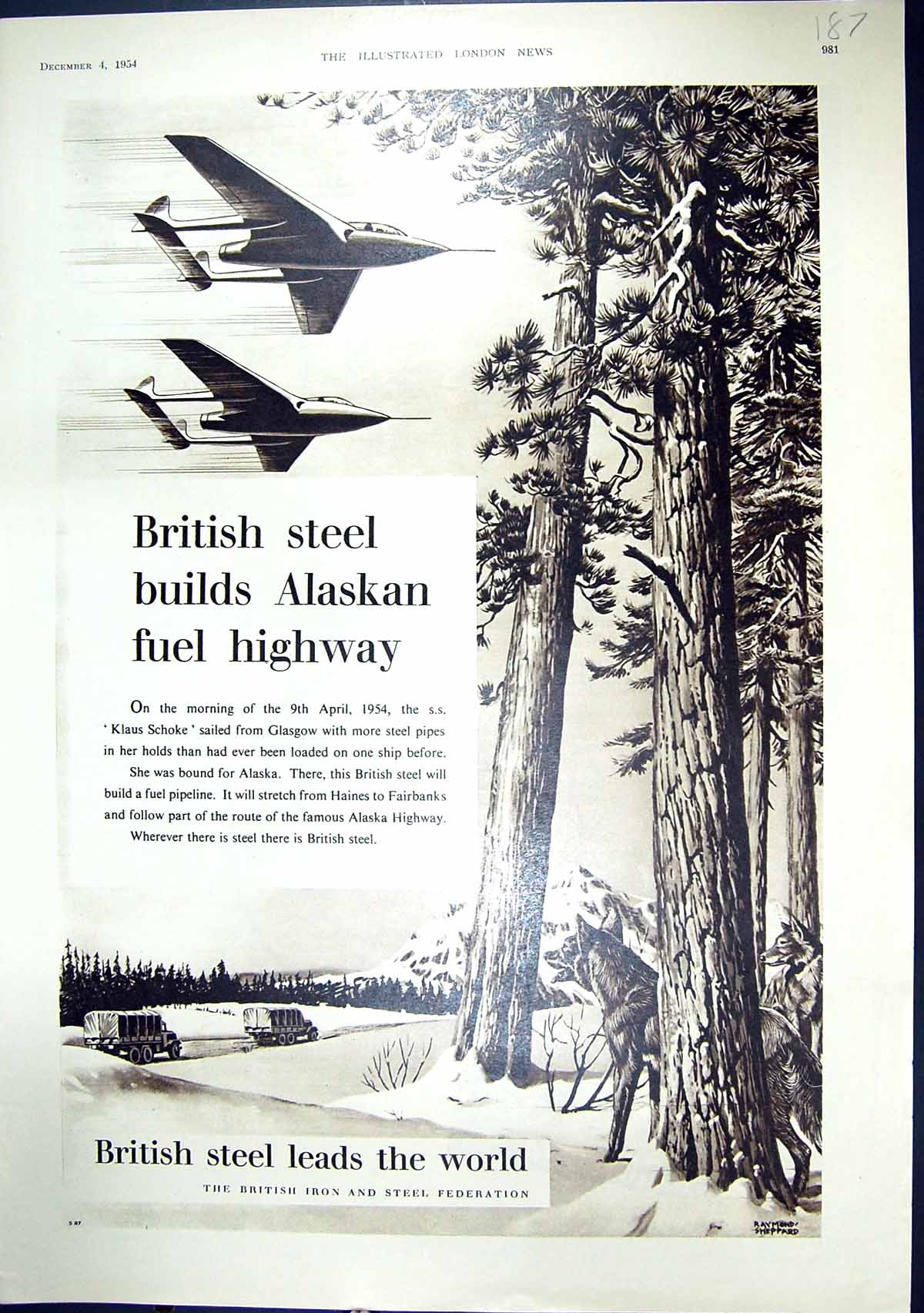 Antique Print British Steel 1954 Iron Federation Spink Cotina Italy Tourist