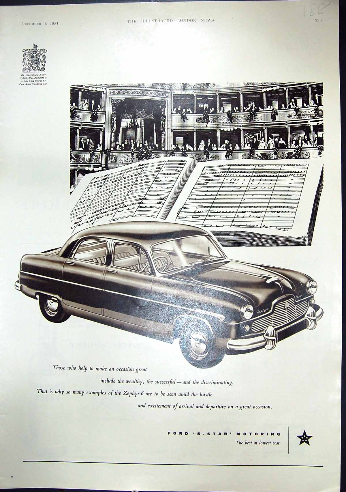 Old 1954 Ford Motor Car Highland Queen Whisky Harris Tweed Insurance 20th