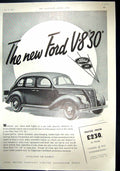Old Print Advertisement 1937 Ford Motor Car Company Dagenham Essex V.8 30 20th