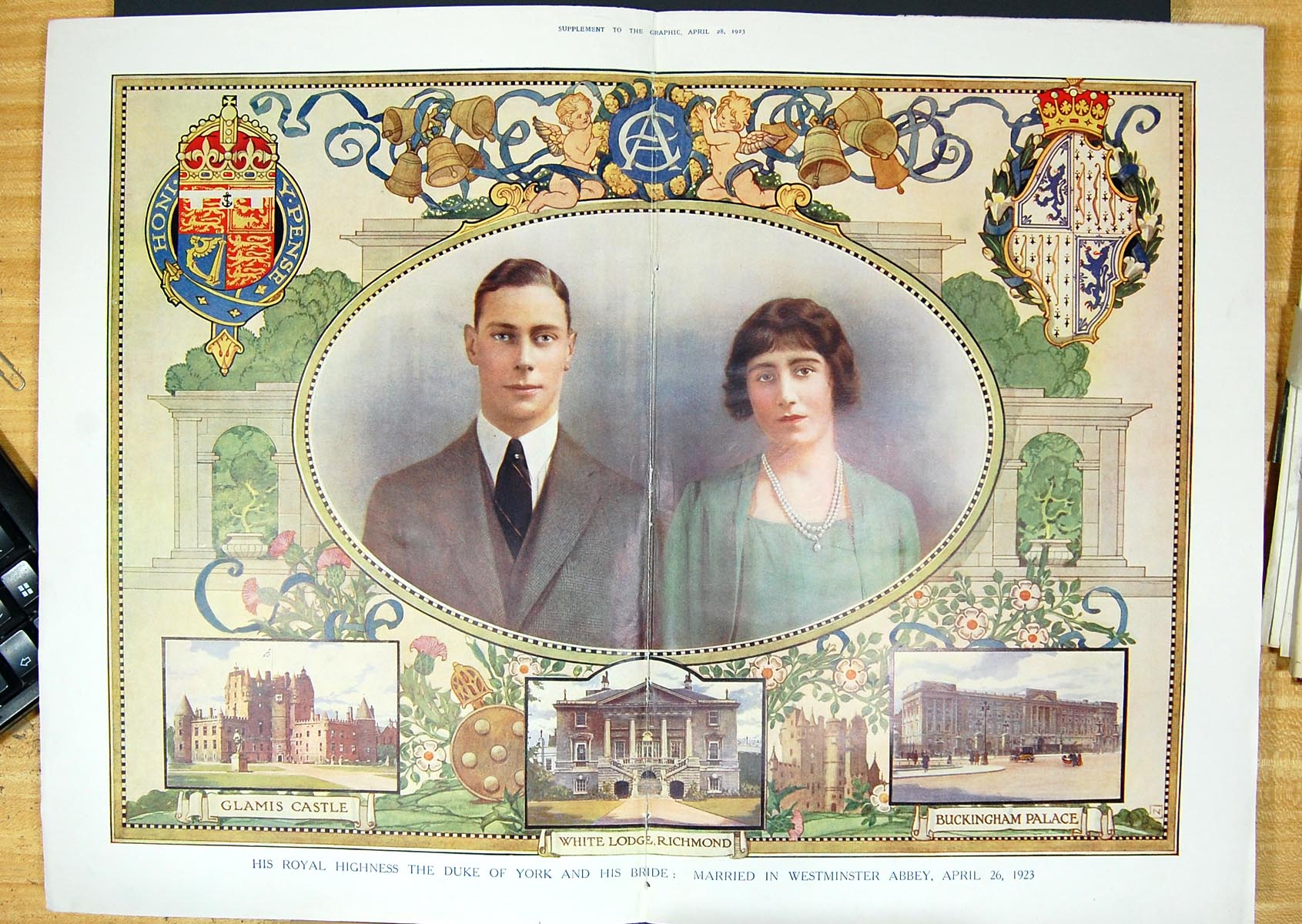 Old 1923 Duke York Bride Glamis Castle White Lodge Richmond Buckingha 20th
