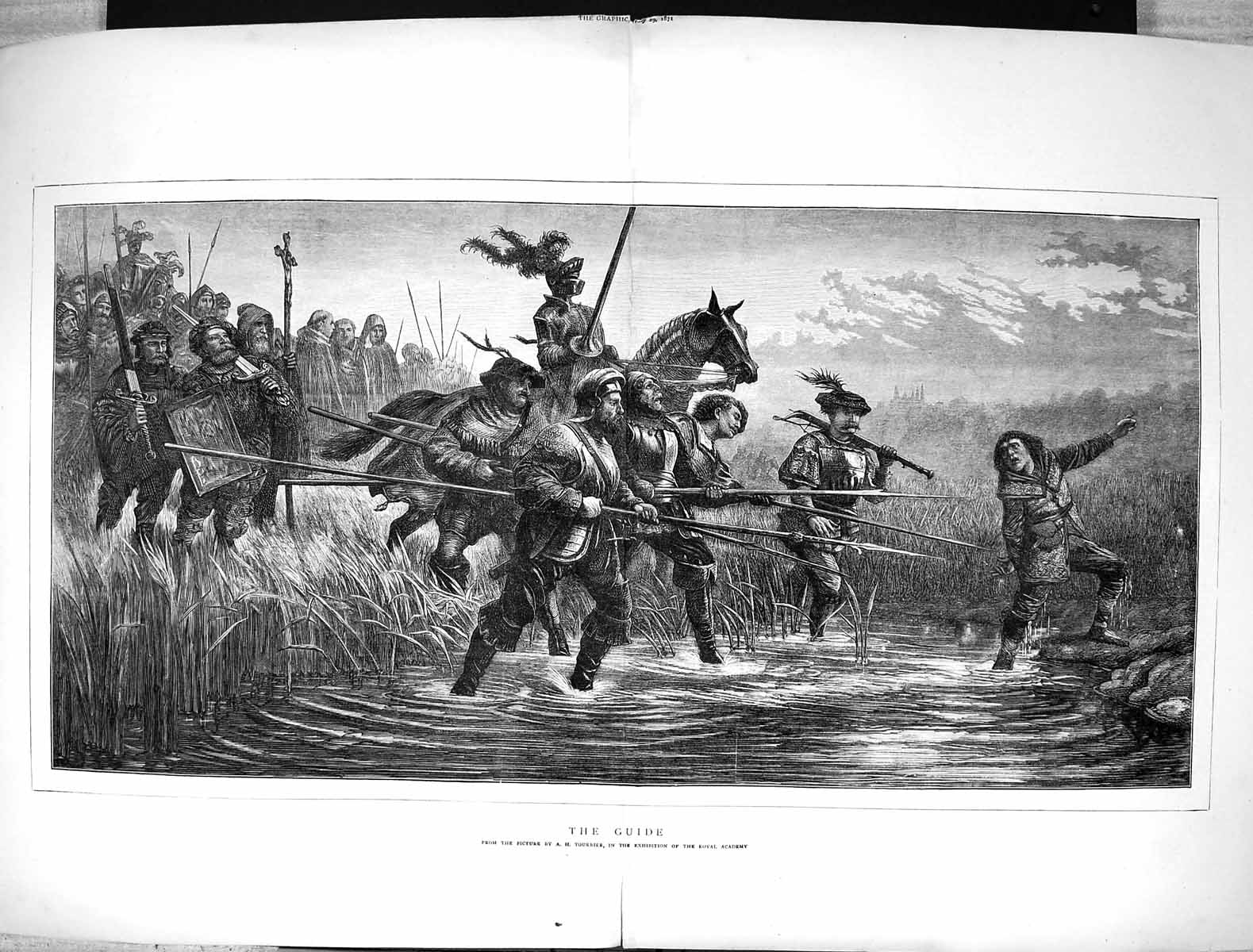 Old Antique Print 1871 Guide War Siers Marching Prisoner Weapons Fine Art 19th