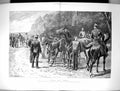 Old Antique Print 1889 War Examination Cavalry Artillery Horses Fitness 19th