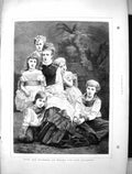 Antique Old Print 1875 H.R.H. Princess Wales Children Boys Girls Royal Family