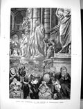 Old 1894 Church Service Westminster Abbey Immortals Sculpture Fine Ar Victorian