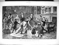 Old Antique Print 1873 Dancing New Year Celebrations Family Home Fine Art 19th