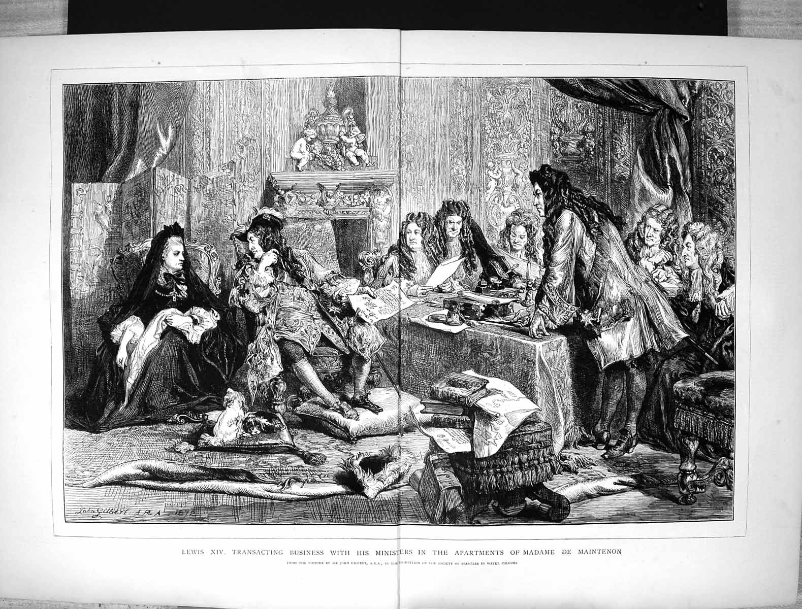 Old 1872 Lewis Xiv Transacting Business Ministers Apartments Madame M Victorian