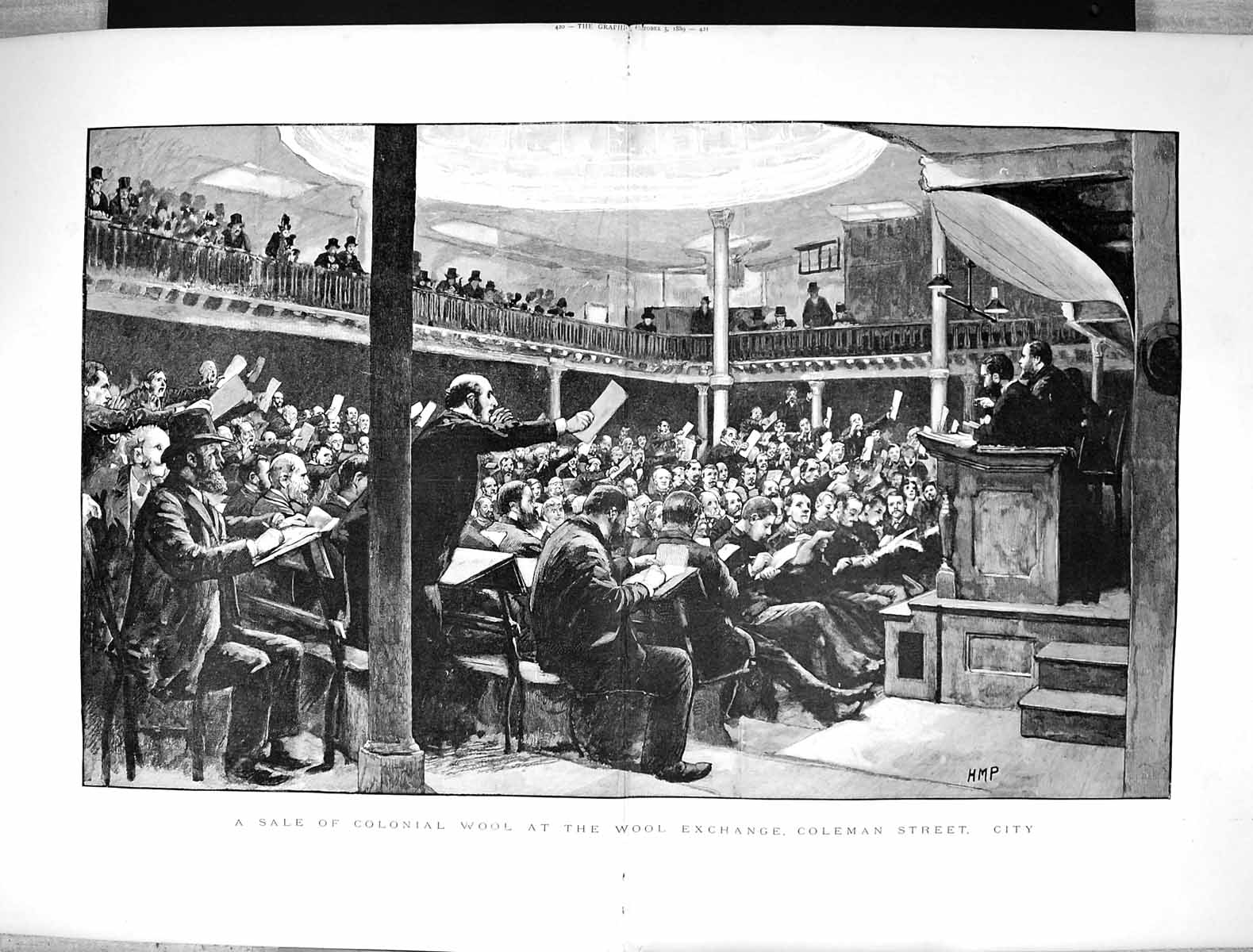 Old 1889 Sale Colonial Wool Exchange Coleman Street City London Fine Victorian