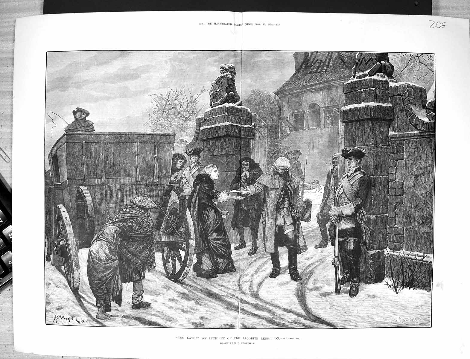 Old 1879 Incident Jacobite Rebellion Guards Lady Carriage Woodville F Victorian