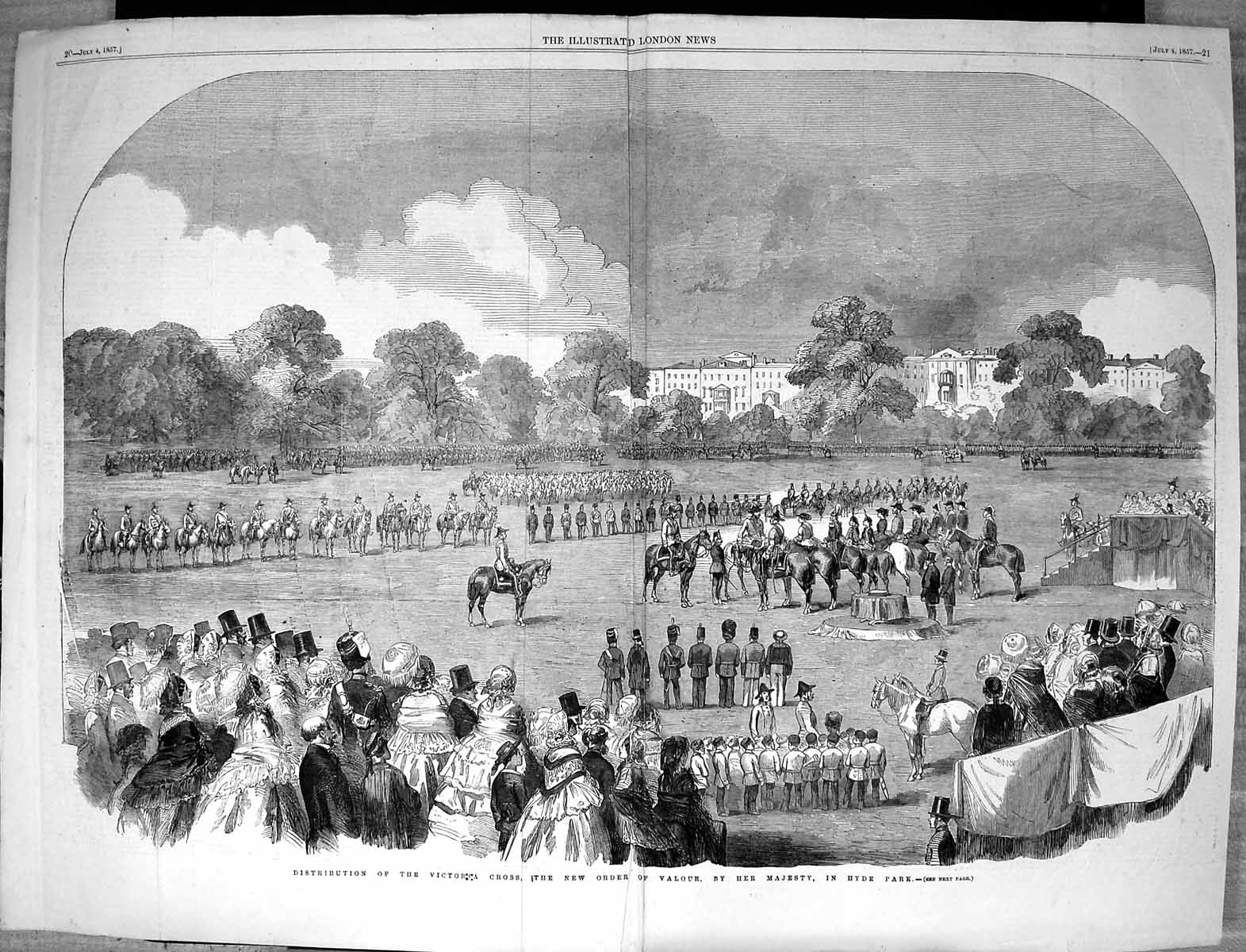 Old 1857 Distribution Victoria Cross New Order Valour Queen Hyde Park Victorian