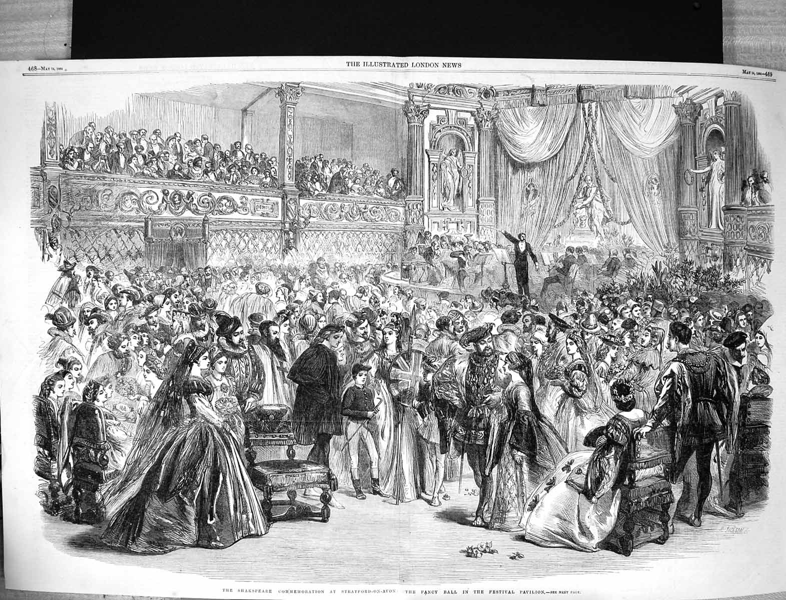Old 1864 Shakspeare Commemoration Stratford-On-Avon Fancy Ball Festiv Victorian