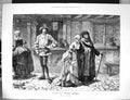 Original Old Antique Print 1873 Love At First Sight Man Lady Romance Staniland