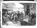 Antique Old Print 1873 Scene Village Funeral Mourners Coffin Vautier Fine Art