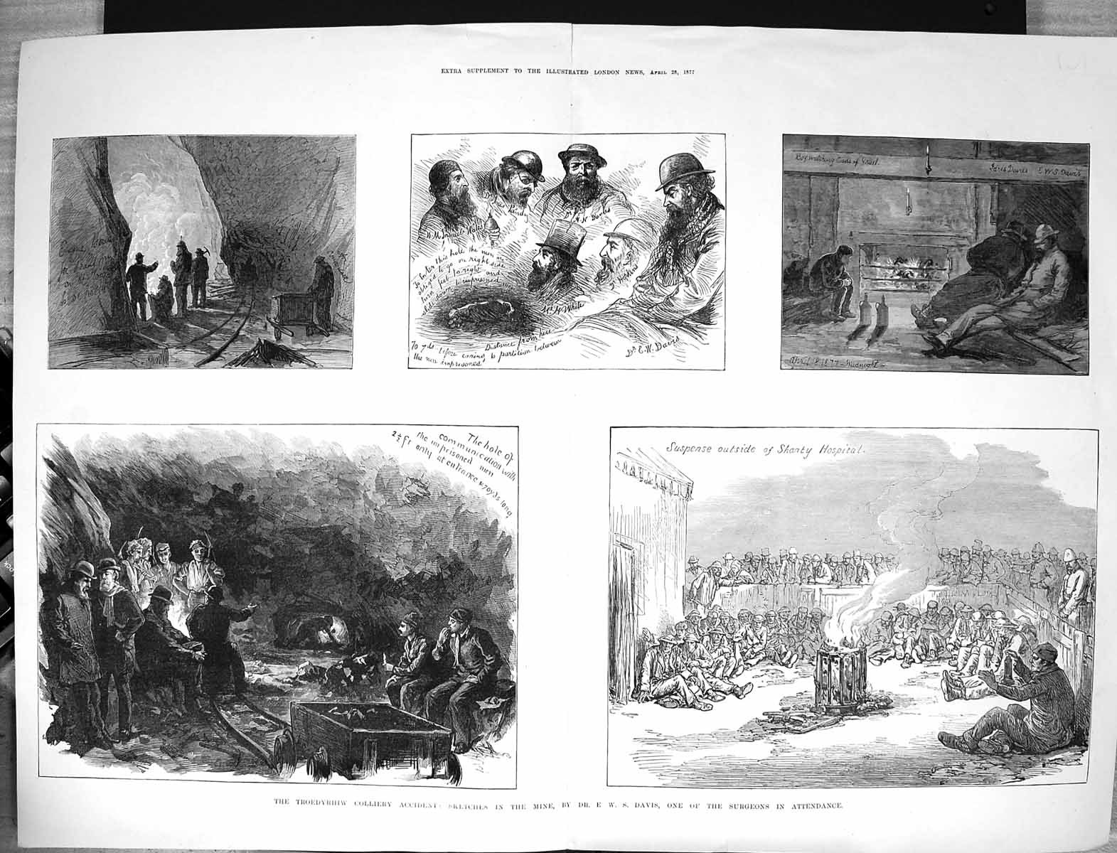 Old 1877 Troedyrhiw Colliery Mining Accident Shanty Hospital Davis Wh Victorian