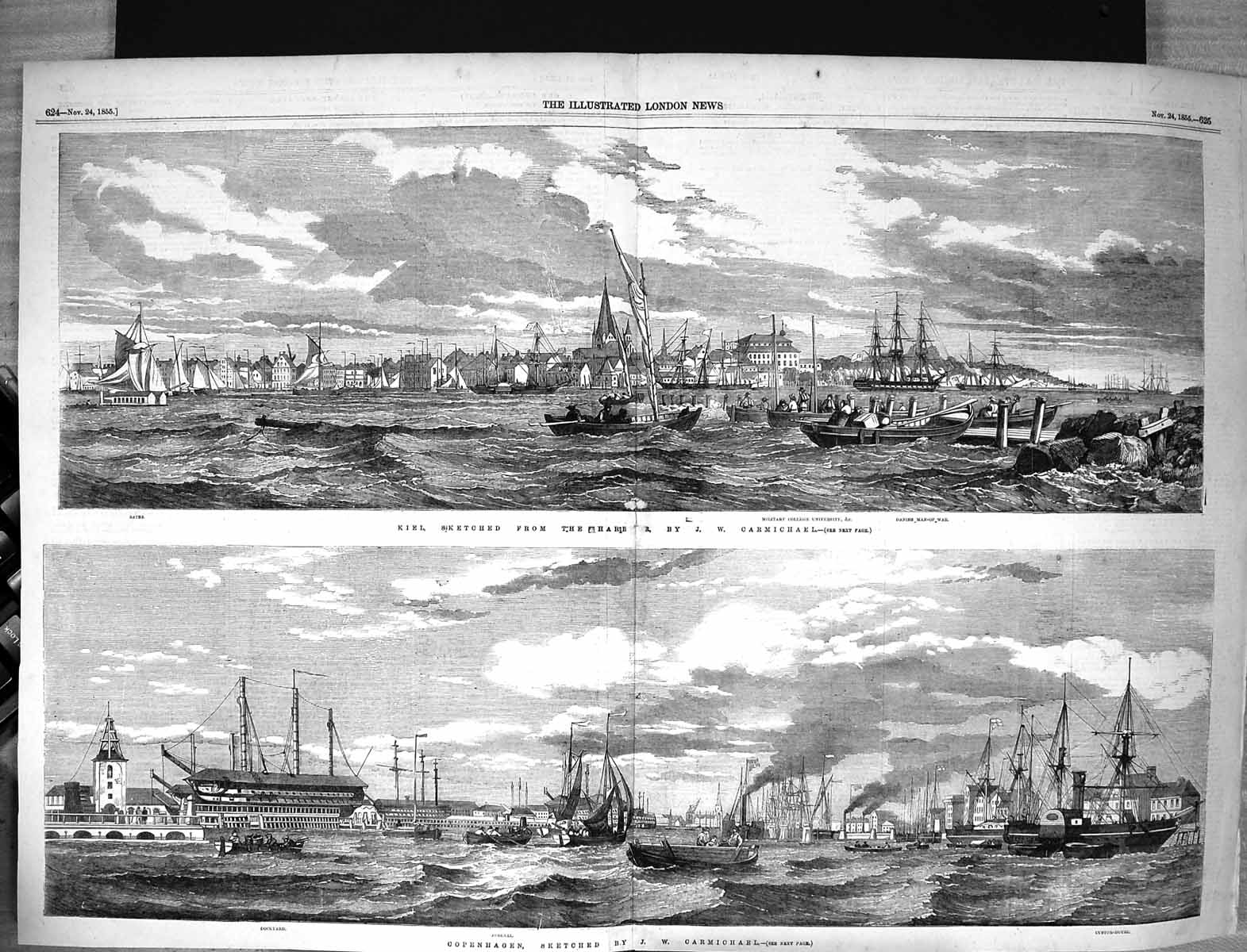 Old 1855 Kiel Military College University Danish Ship Arsenal Dockyar Victorian