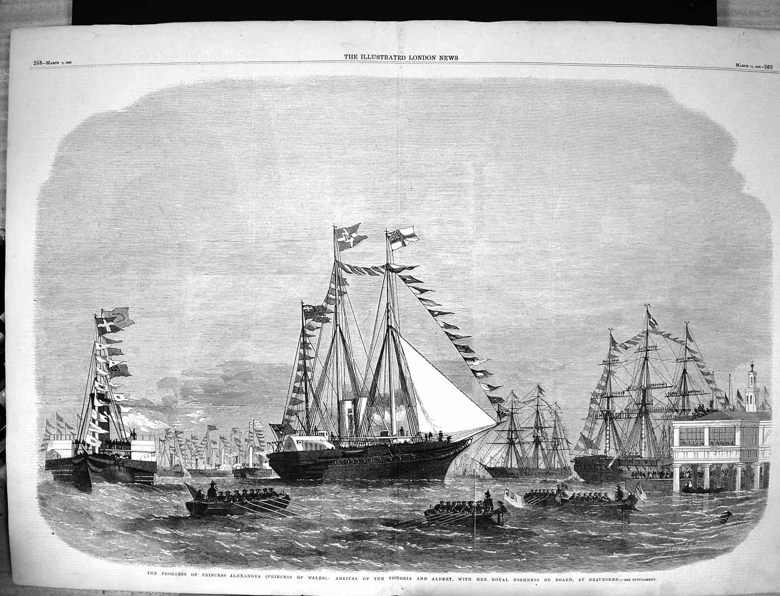 Old 1863 Princess Alexandra Wales Victoria Albert Ship Gravesend Engl Victorian