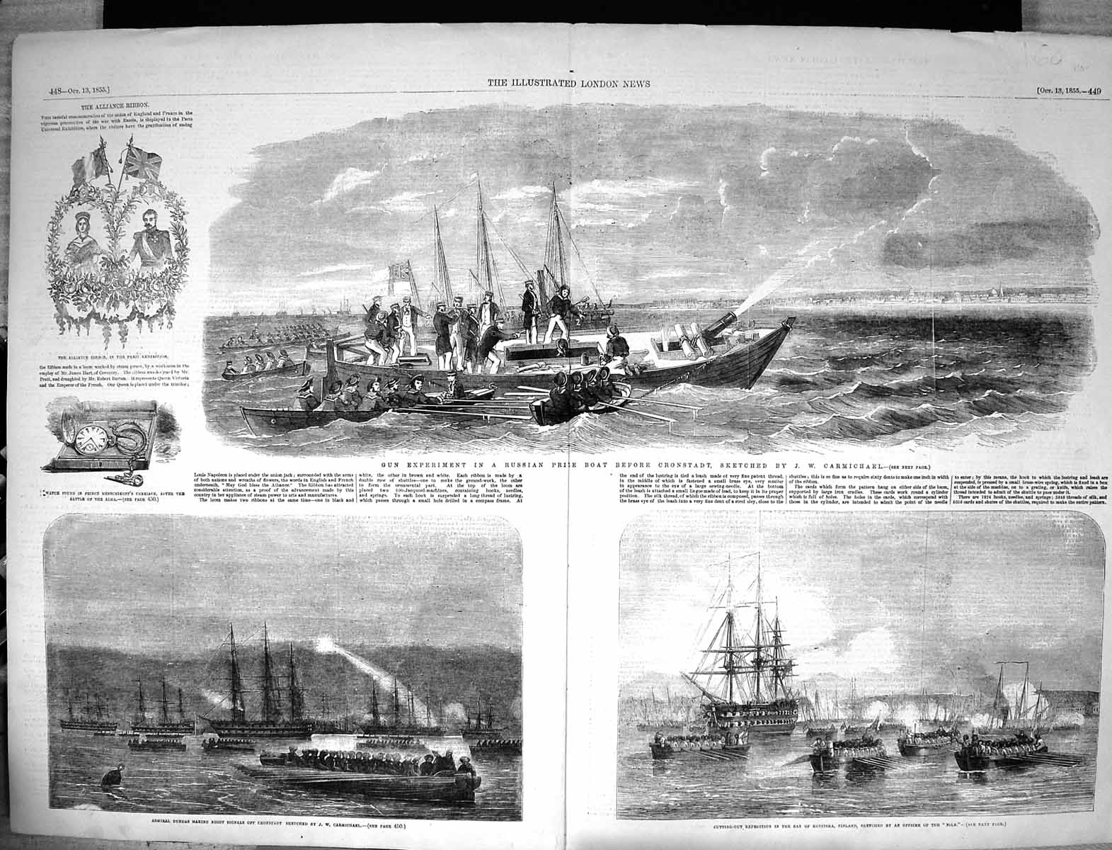 Old 1855 Gun Experiment Russian Prize Boat Cronstadt Admiral Dundas K Victorian