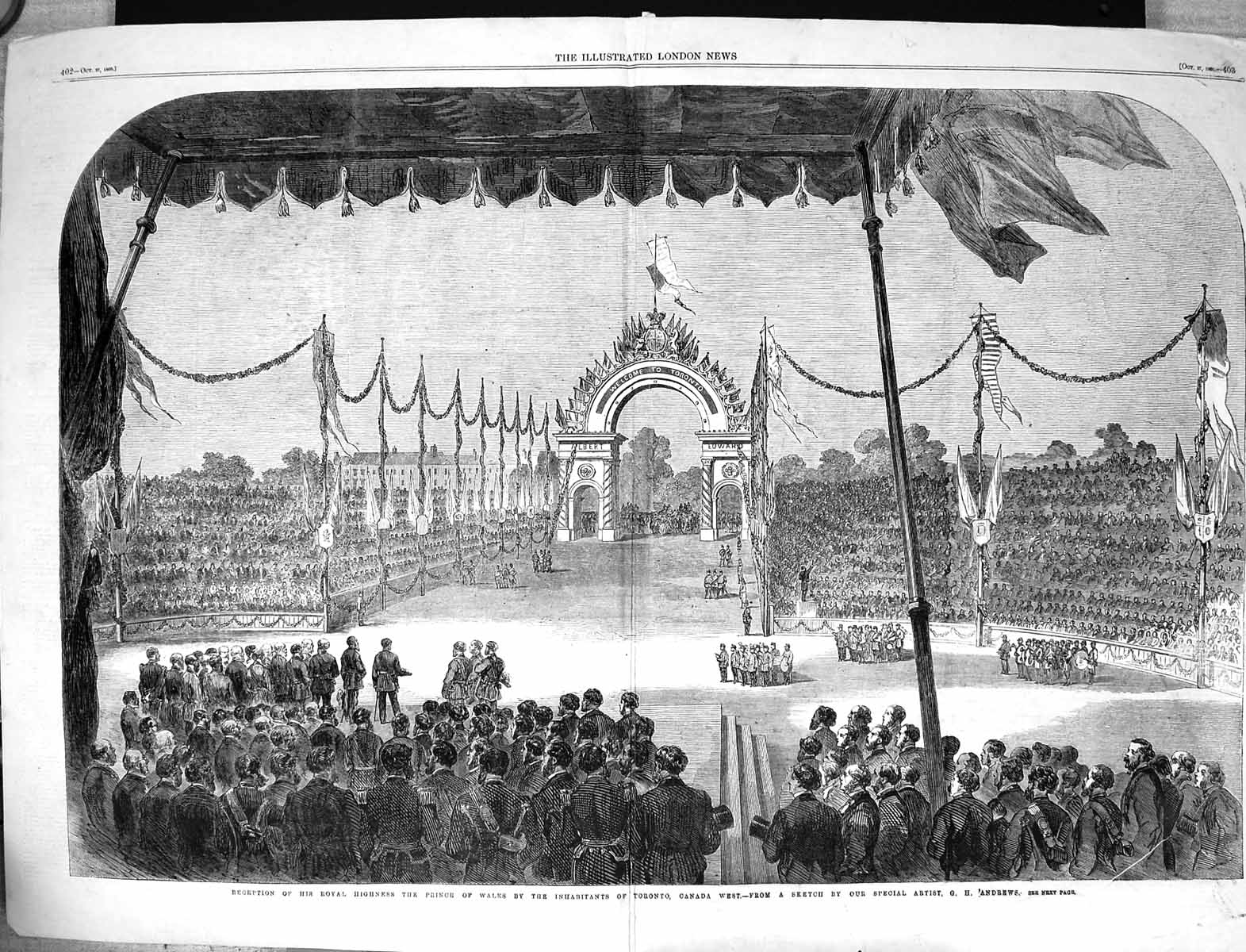Old 1860 Reception Royal Highness Prince Wales Toronto Canada Andrews Victorian