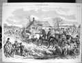 Old 1857 Christmas Holiday Fox Hunting Horses Geese Birds Familys Ske Victorian