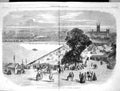 Old Print 1860 View Agricultural Society Show Canterbury Agriculture Yard 19th