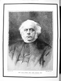 Original Old Antique Print 1889 Portrait John Bright Member Parliament Barraud